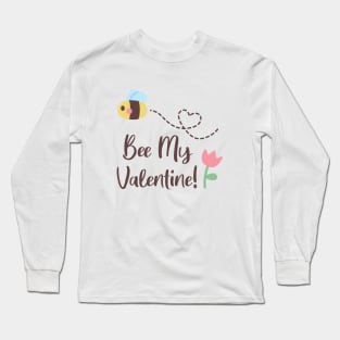 Cute Little Bee My Valentine Flying Heart Trail Long Sleeve T-Shirt